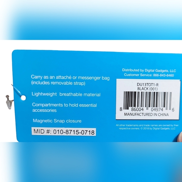 NWOT Black 3-in-1 Messenger Bag up to 13" Wide x 10" Length Tablets with Straps - Picture 7 of 7